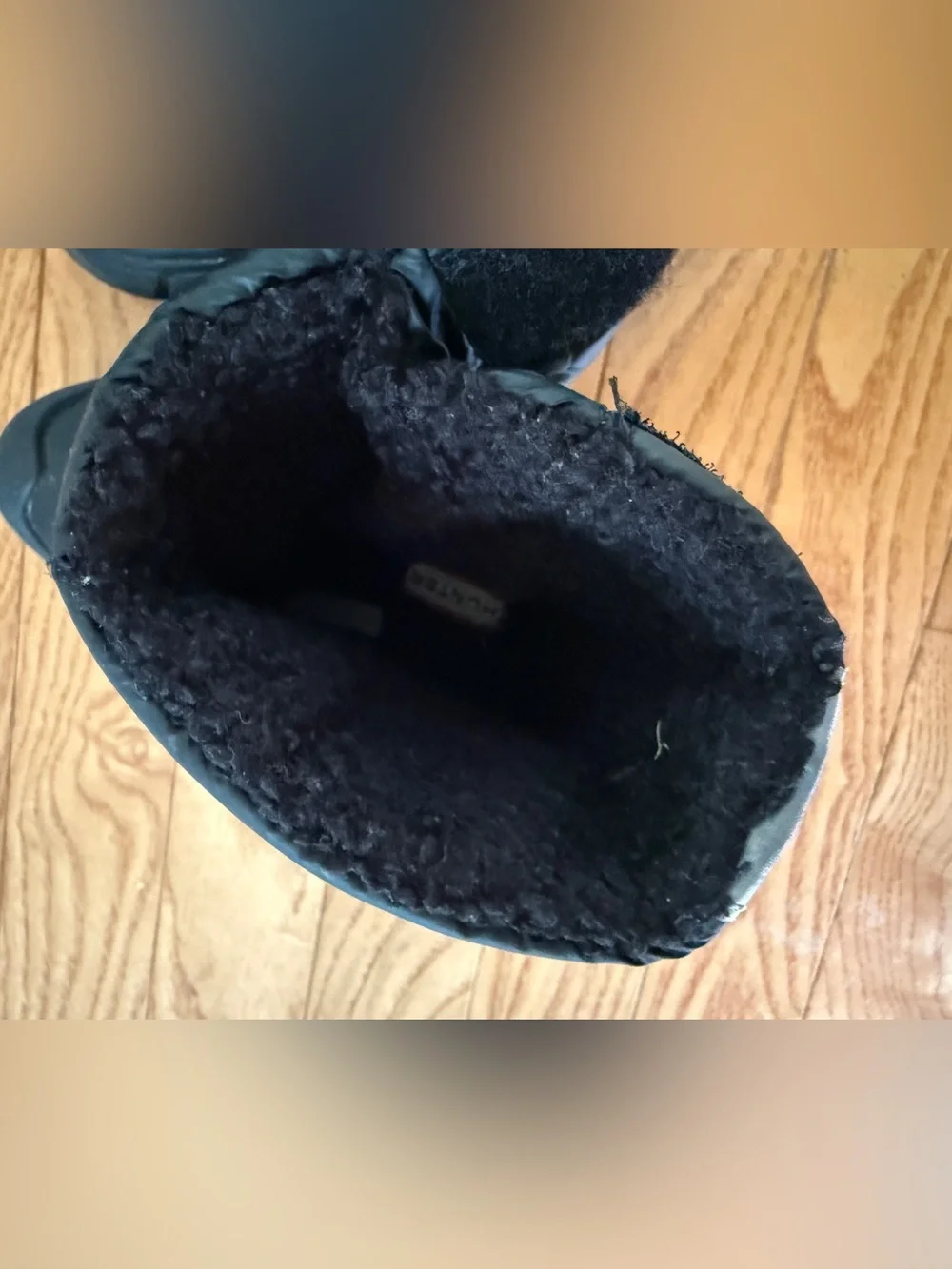 Hunter Black Fleece-Lined Snow Boots